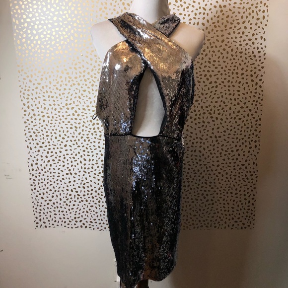 express silver sequin dress